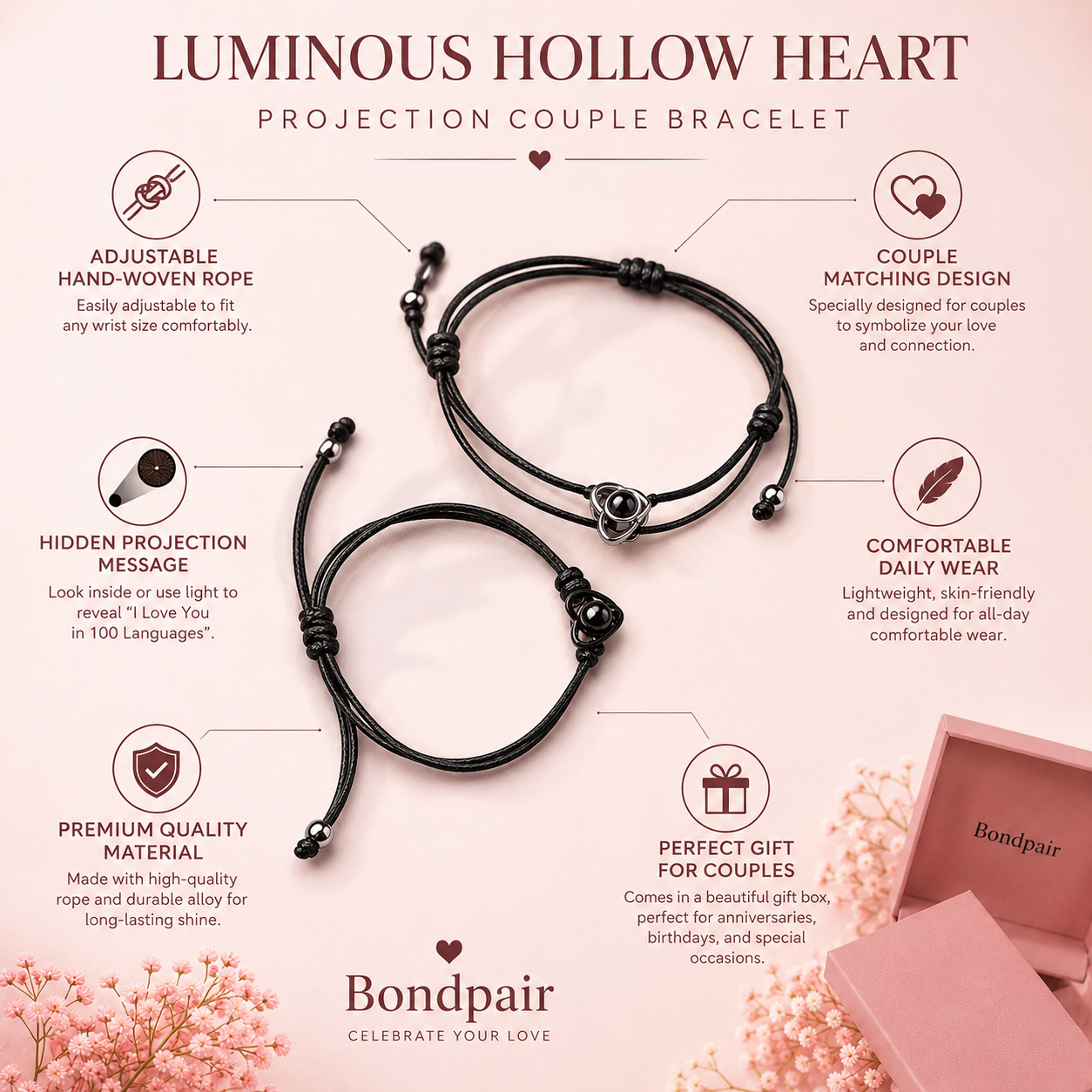 Hollow Heart Bracelets